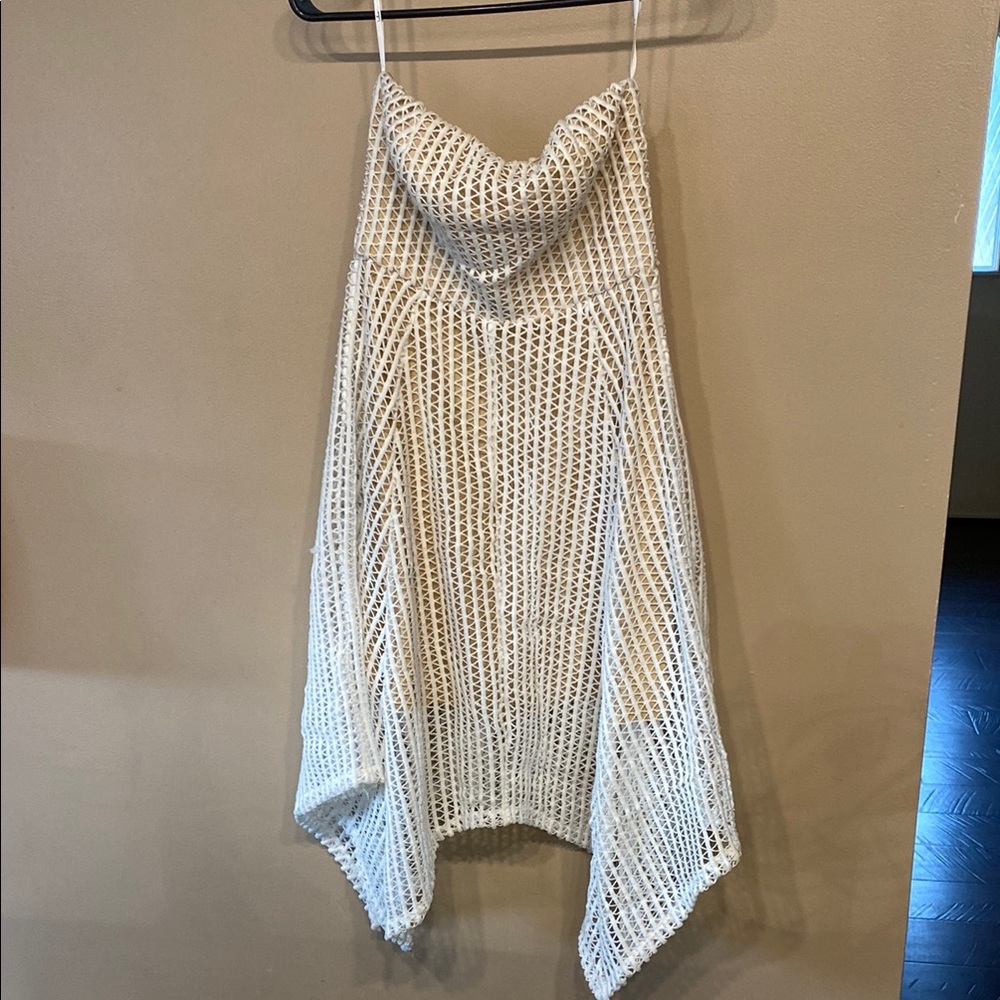 Lulu's Cream Asymmetrical Knit Dress